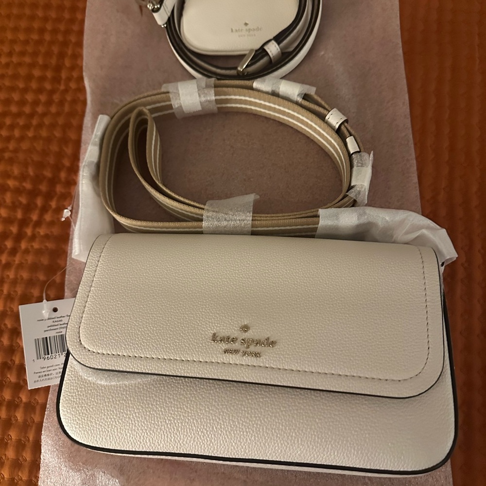 Kate Spade Rosie Flap Crossbody bag in Parchment NWT